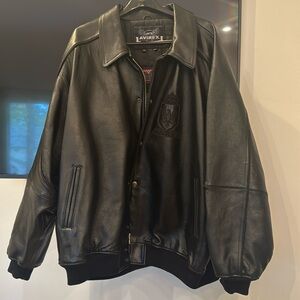 Avirex 6XL Black Leather bomber jacket